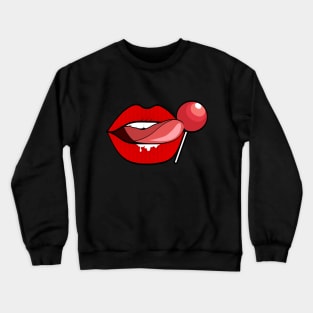 Red Lips Lollipop Crewneck Sweatshirt